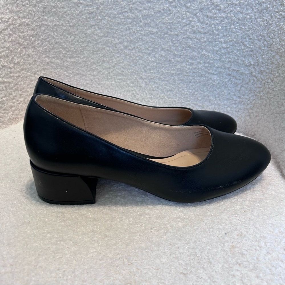 Journee Saarri Black Block Heel Pumps Slip On Shoes size 9 - Picture 6 of 6